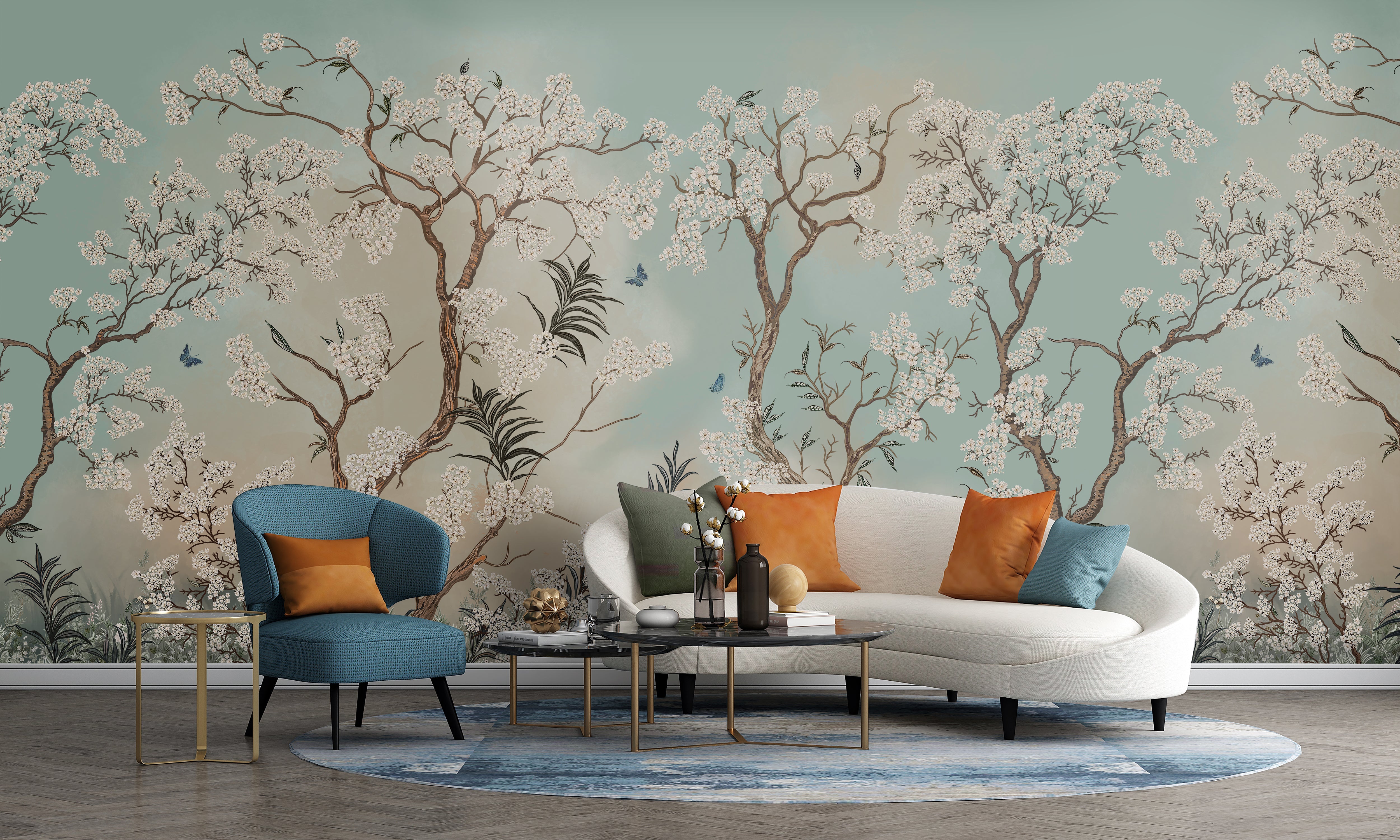 Luxury wallpaper installation by Westbury Wallcovering